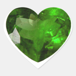 Grönt Emerald Heart Sticker Hjärtformat Klistermärke