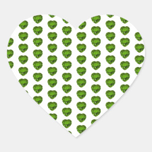 Grönt Emerald Heart Sticker Hjärtformat Klistermärke