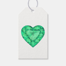 Grönt emerald jewel-märkre för hjärtsten presentetikett