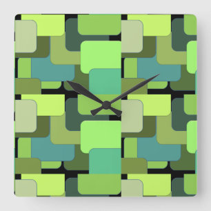Grönt Emerald Lime Jade Modern Abstrakt Fyrkantig Klocka