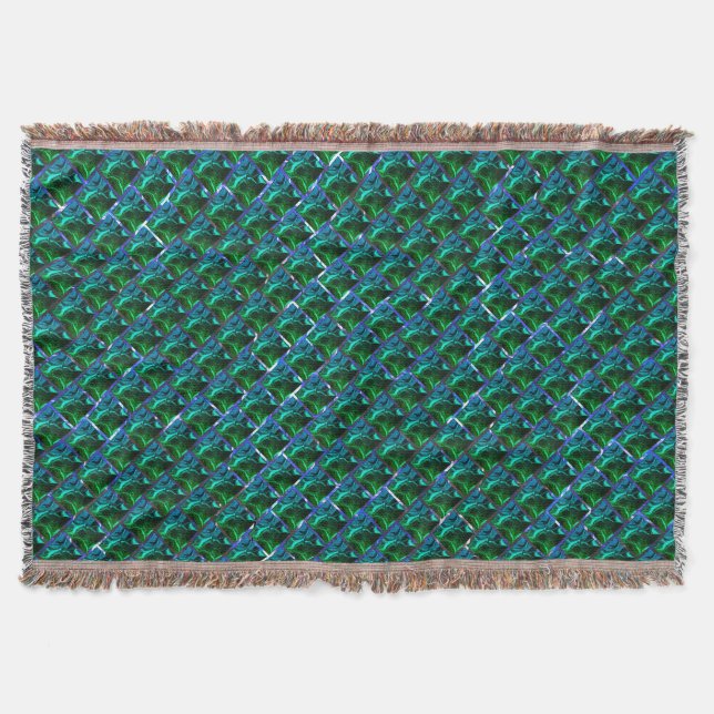 Grönt emerald och kurvor, under nickelgaller filt (Framsidan)