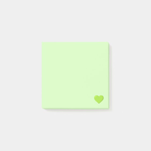 Grönt Emoji Heart Post-it Block (Framsida)