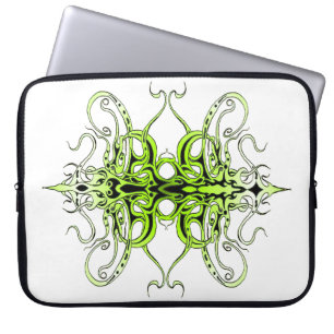 Grönt Empire Tribal Design Laptop Fodral