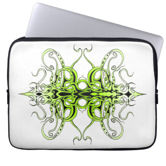 Grönt Empire Tribal Design Laptop Fodral