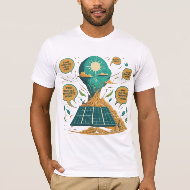 grönt energi, solpanel t shirt (Framsida)