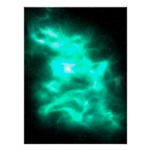Grönt Energy Galaxy Art Glossy Poster