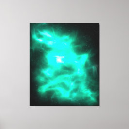 Grönt Energy Galaxy Art Stretched Canvas