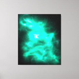 Grönt Energy Galaxy Art Stretched Canvas