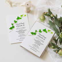 Grönt Engelsk inbjudan till Ivy Vine Wedding