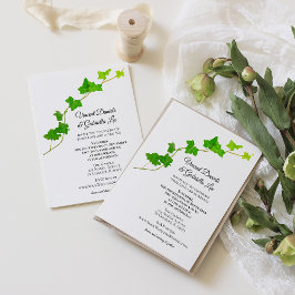 Grönt Engelsk inbjudan till Ivy Vine Wedding