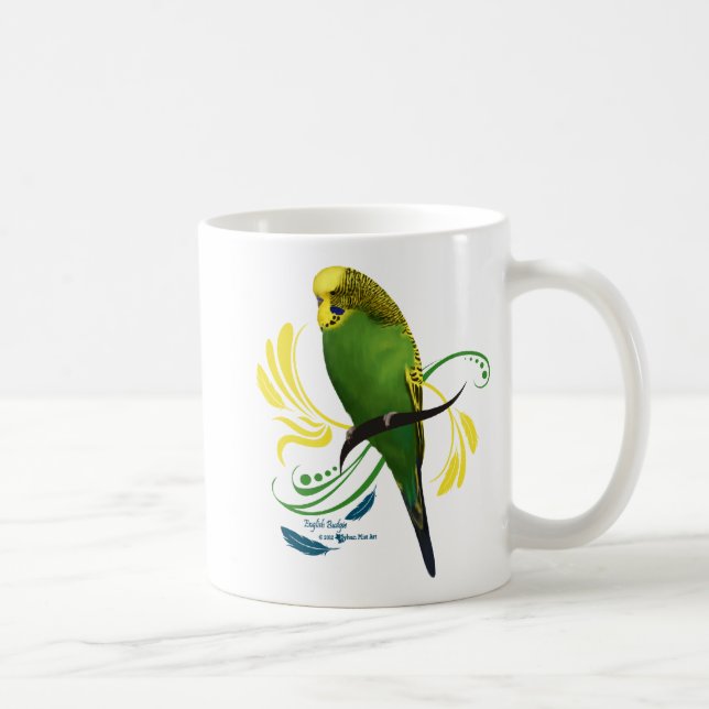 Grönt engelska Budgie Mugg (Höger)