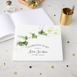 Grönt Engelska Ivy Firande of Life Memorial Gästböcker