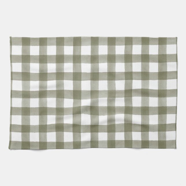 Grönt Engelska Land Check Play Kitchen Towel Kökshandduk (Horisontell)