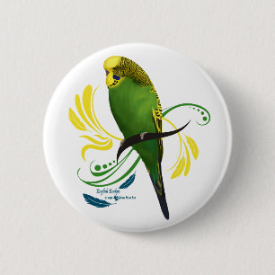 Grönt English Budgie Knapp