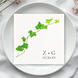 Grönt English Ivy Vine Bröllop Pappersservett