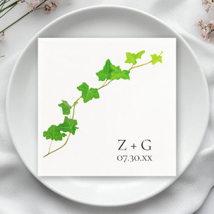 Grönt English Ivy Vine Bröllop Pappersservett