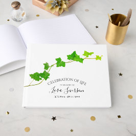 Grönt English Ivy Vine Funeral Memorial Gästböcker
