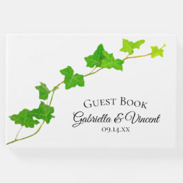 Grönt English Ivy Vines Foliage Bröllop Gästböcker
