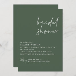 Grönt Enkel Elegant Modern Möhippa Inbjudningar