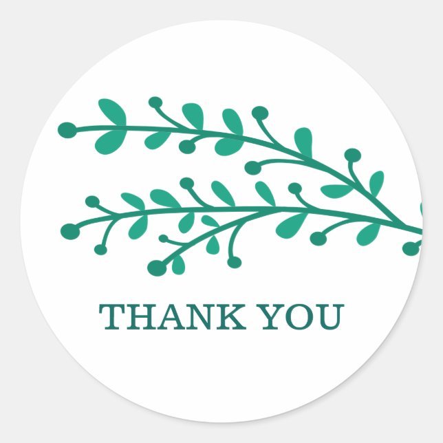 Grönt Enkel flytande Tack Runt Klistermärke (Framsida)