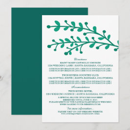 Grönt Enkel information om Foliage Bröllop Inbjudningar