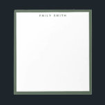 Grönt enkel modern anteckningsblock<br><div class="desc">Grönt Enkel Modern Professionell Gräns Anteckningsblock</div>