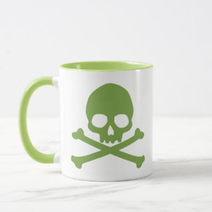 Grönt Enkel Skull och Korsben Mugg