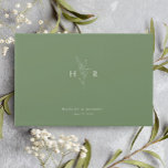 Grönt Enkelt minimal monogram botaniskt Bröllop Gästböcker<br><div class="desc">Grönt Enkel minimal botanisk gäst i Bröllop i Monogram med minimal botanisk bok har initialer runt en botanisk linje i teckning,  tillsammans med en klassiskt modern typlayout.</div>