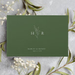 Grönt Enkelt minimal monogram botaniskt Bröllop Gästböcker<br><div class="desc">Grönt Enkel minimal botanisk gäst i Bröllop i Monogram med minimal botanisk bok har initialer runt en botanisk linje i teckning,  tillsammans med en klassiskt modern typlayout.</div>