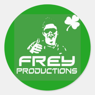 Grönt-etikett för Frey Productions Runt Klistermärke