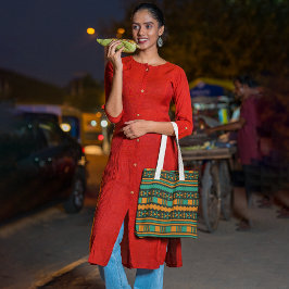 Grönt etnisk Aztec-väska Tygkasse