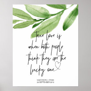Grönt Eucalyptus Äkta kärlek välkomnande utomhus B Poster