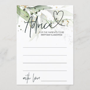 Grönt Eucalyptus Baby Shower Adapter Game Card Inbjudningar