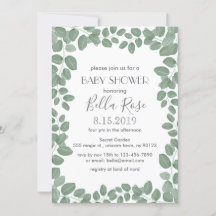 Grönt Eucalyptus babyskårkort