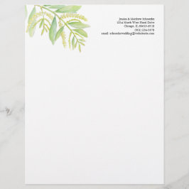 Grönt eucalyptus bladblommor vattenfärgskonst brevhuvud