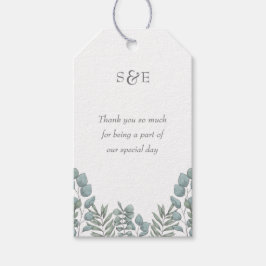 Grönt Eucalyptus Blommigt för klassiskt och Elegan Presentetikett