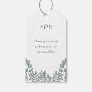 Grönt Eucalyptus Blommigt för klassiskt och Elegan Presentetikett