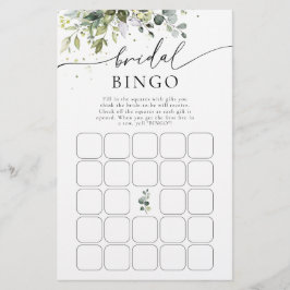 Grönt Eucalyptus Blommigt Möhippa Bingo