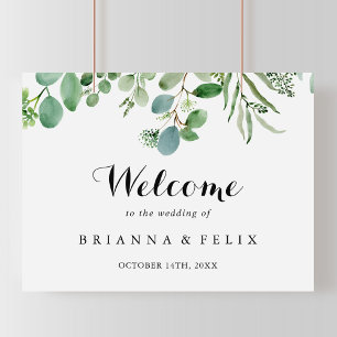 Grönt Eucalyptus Botanical Bröllop Välkomstskylt Poster