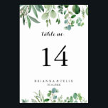 Grönt Eucalyptus Botanical Calligraphy Bröllop Bordsnummer<br><div class="desc">Denna grönt,  det botaniska bröllop-bordsnumret med eukalyptus,  är perfekt för ett modernt bröllop. Utformningen har handmålade konstnärliga vackra eukalyptus grönt löv,  som är sammansatt i vackra buketter för att försköna evenemanget. Det här är ett bordsnummer från dubblans sida. Lägg till varje bordsnummer som du behöver i din kundvagn individuellt.</div>