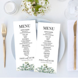 Grönt Eucalyptus Botanical Garden Wedding Food Meny