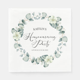 Grönt Eucalyptus Botanical Houseuppvärmning Party Pappersservett