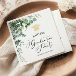 Grönt Eucalyptus Botanisk Studentfest Pappersservett