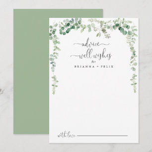 Grönt Eucalyptus Bröllop well Önskemål Adapter Rådkort