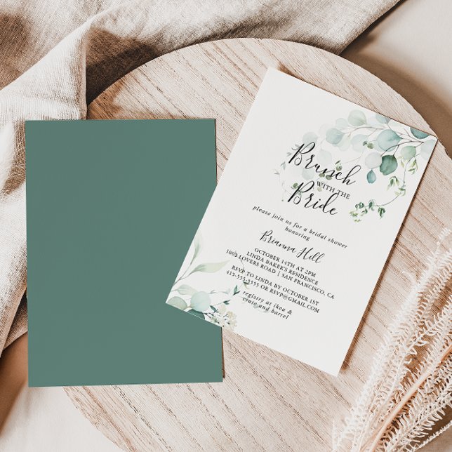 Grönt Eucalyptus Brunch med Bride Shower Inbjudningar (Skapare uppladdad)
