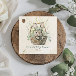 Grönt Eucalyptus Bunny Baby Shower Gåvor Etiketter