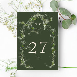 Grönt Eucalyptus Elegant av utandning Monogram Brö Bordsnummer