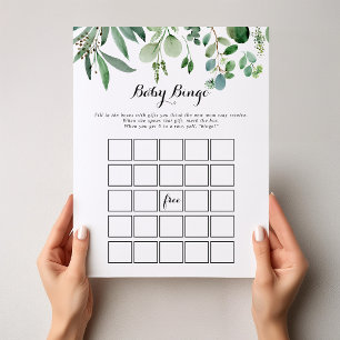Grönt Eucalyptus Foliage Baby Bingo Shower Game
