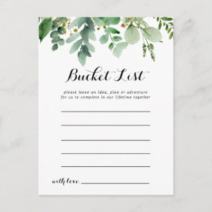 Grönt Eucalyptus Foliage Bucket List-kort Vykort
