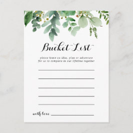 Grönt Eucalyptus Foliage Bucket List-kort Vykort